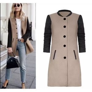 Black+Khaki winter casual coat